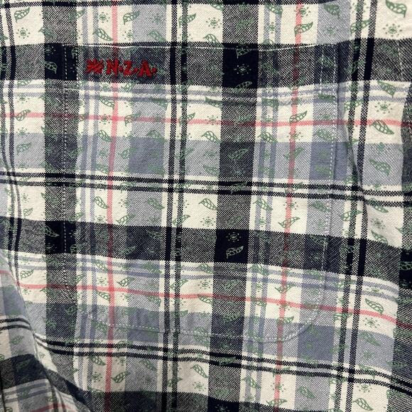 NZA New Zealand Auckland Shirt Mens Large Blue Plaid Waitaki Button Up Casual - Picture 6 of 16